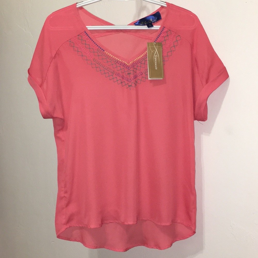 Sheer Francesca’s short sleeve blouse